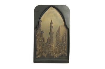 Lot 606 - AN ETCHED METAL LITHOGRAPH PLATE FEATURING THE QALAWUN COMPLEX IN CAIRO