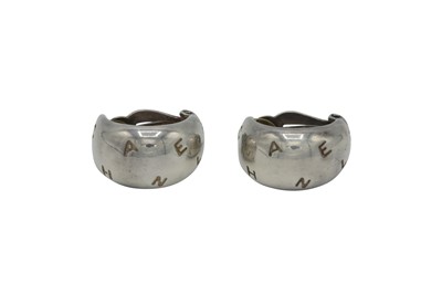 Lot 452 - Chanel Silver Half Hoop Clip On Earrings