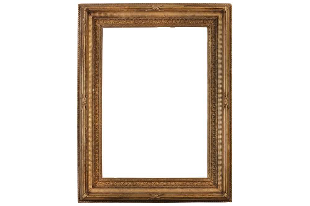 Lot 109 - A FRENCH 19TH CENTURY GILDED COMPOSITION FRAME