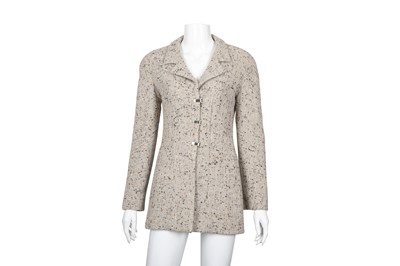 Lot 349 - Chanel Stone Tweed Single Breasted Jacket - Size 34