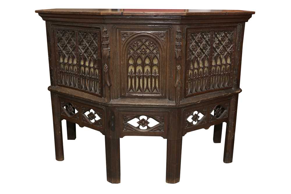 Lot 163 - A GOTHIC OAK CREDENCE CUPBOARD, LATE 19TH CENTURY WITH EARLIER ELEMENTS