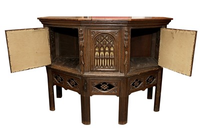 Lot 163 - A GOTHIC OAK CREDENCE CUPBOARD, LATE 19TH CENTURY WITH EARLIER ELEMENTS