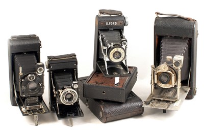 Lot 104 - Folding & Plate Cameras, inc a "teb Film No.8" by Tyler & England Brothers.