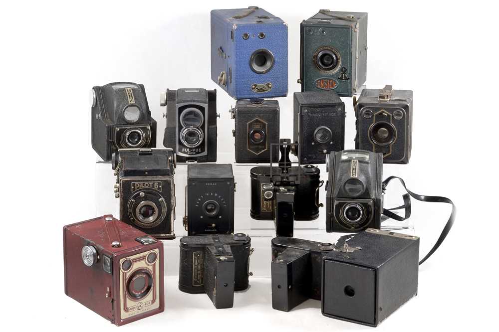 Lot 20 - Group of Vintage Box & Other Cameras, Inc Ensign Cupids.