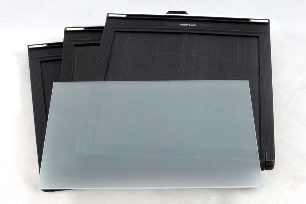 Lot 367 - Three Fidelity 10x8 Film Holders & a Glass Screen.