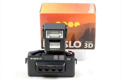 Lot 66 - A Nimslo 3D Lenticular Camera with matching Flash Unit.