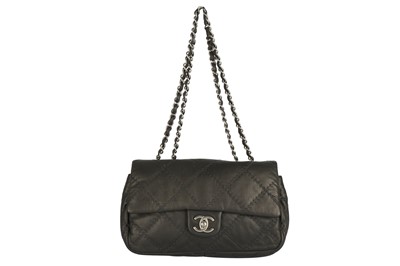 Lot 84 - Chanel Metallic Grey Wild Stitch Flap Bag