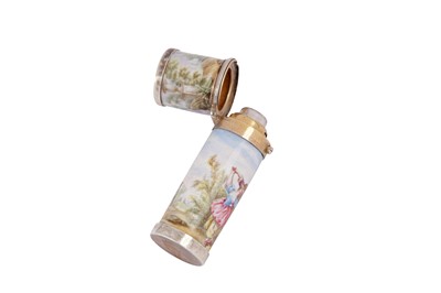 Lot 115 - A late 19th century Austrian unmarked silver and enamel scent bottle, Vienna circa 1890