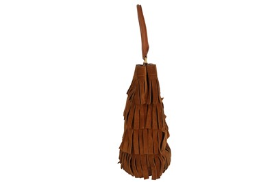 Lot 257 - Burberry Prorsum Tan Suede Fringe Bucket Bag