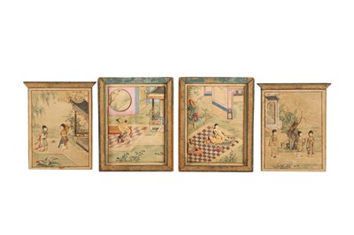 Lot 312 - A PAIR OF CHINESE DOUBLE DIORAMAS.