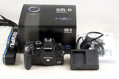 Lot 303 - Black Olympus OM-D E-M1 MkIII Digital Body, Under 400 Shutter Actuations