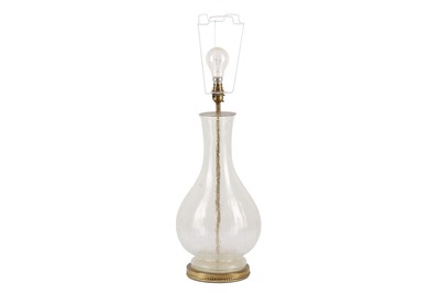 Lot 261 - A LARGE CRACKLE GLASS LAMP, LATE 20TH CENTURY