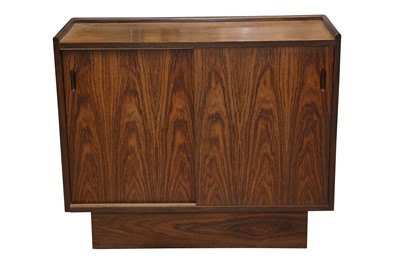 Lot 460 - A ROSEWOOD SIDE CABINET, PROBABLY DANISH, CIRCA 1960S