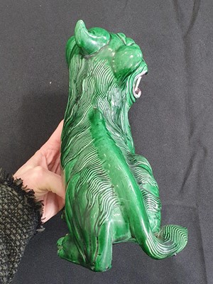 Lot 748 - A CHINESE GREEN-GLAZED MODEL OF A LUDUAN.