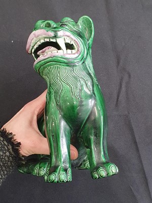 Lot 748 - A CHINESE GREEN-GLAZED MODEL OF A LUDUAN.