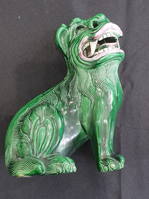 Lot 748 - A CHINESE GREEN-GLAZED MODEL OF A LUDUAN.