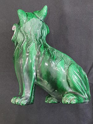 Lot 748 - A CHINESE GREEN-GLAZED MODEL OF A LUDUAN.