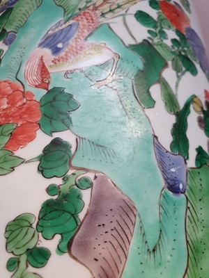 Lot 134 - A CHINESE FAMILLE VERTE ROULEAU VASE.
