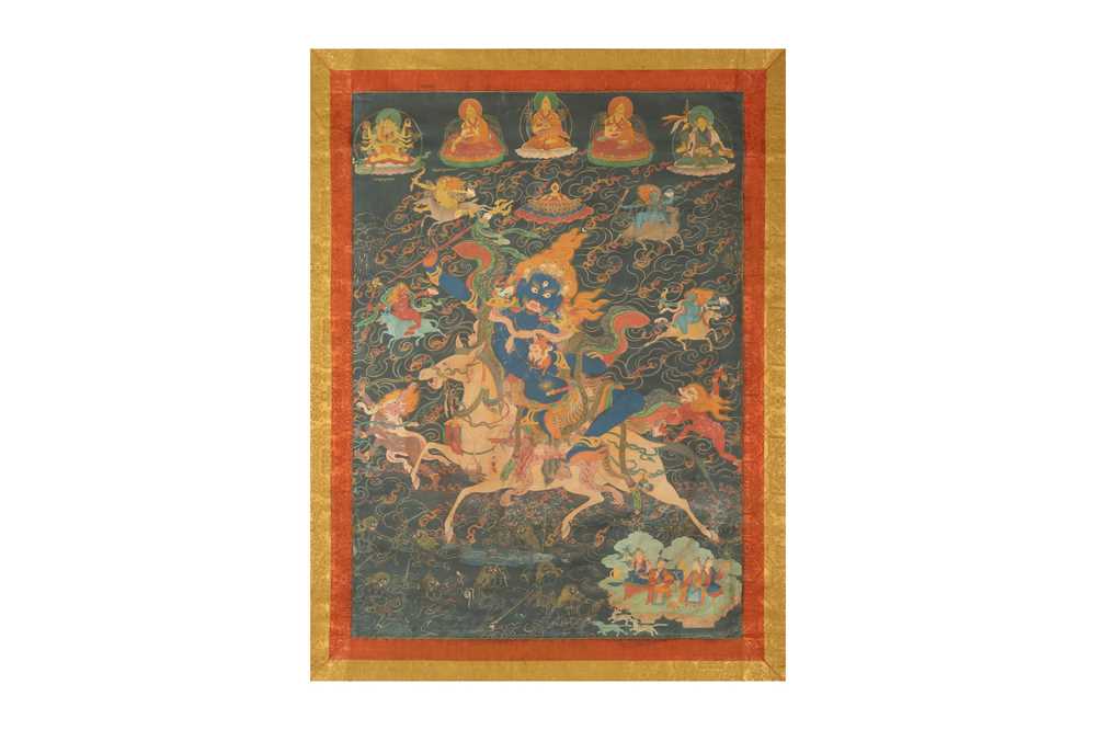 Lot 248 - A TIBETAN THANGKA OF PALDEN LHAMO.