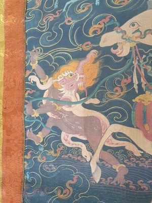 Lot 248 - A TIBETAN THANGKA OF PALDEN LHAMO.