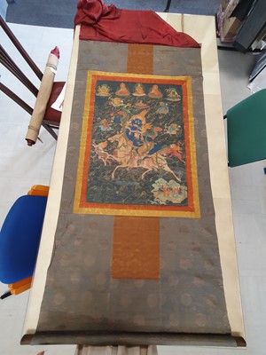 Lot 248 - A TIBETAN THANGKA OF PALDEN LHAMO.