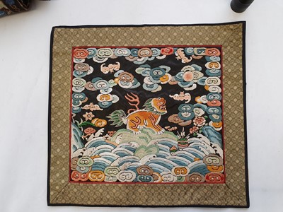 Lot 742 - FIVE CHINESE EMBROIDERED RANK BADGES, BUZI.