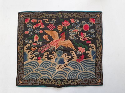 Lot 742 - FIVE CHINESE EMBROIDERED RANK BADGES, BUZI.