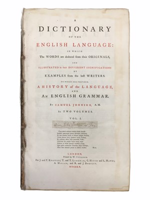 Lot 542 - Johnson (Samuel): A Dictionary of the English Language