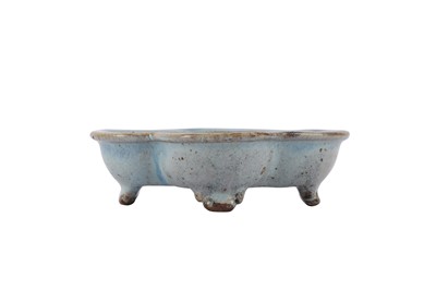 Lot 328 - A CHINESE JUN-TYPE QUATREFOIL WASHER.