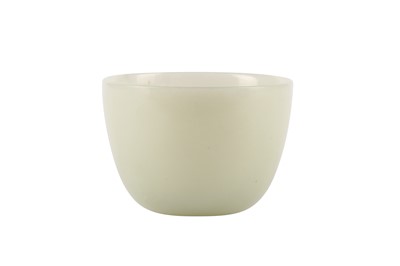 Lot 1050 - A CHINESE WHITE JADE CUP.