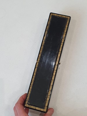 Lot 912 - FOUR CHINESE BLACK LACQUER GILT-DECORATED FAN BOXES.