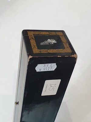 Lot 912 - FOUR CHINESE BLACK LACQUER GILT-DECORATED FAN BOXES.