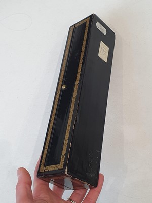 Lot 912 - FOUR CHINESE BLACK LACQUER GILT-DECORATED FAN BOXES.