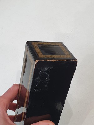 Lot 912 - FOUR CHINESE BLACK LACQUER GILT-DECORATED FAN BOXES.