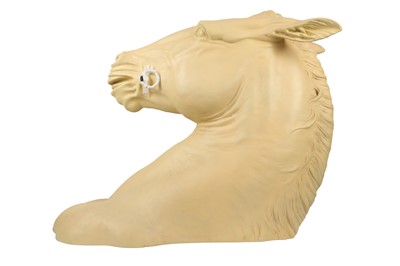 Lot 234 - A LIFESIZE GRAND TOUR STYLE RESIN HEAD OF A HORSE