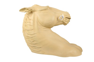 Lot 234 - A LIFESIZE GRAND TOUR STYLE RESIN HEAD OF A HORSE