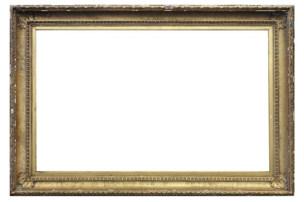 Lot 113 - A MONUMENTAL FRENCH EARLY 19TH CENTURY GILDED EMPIRE FRAME