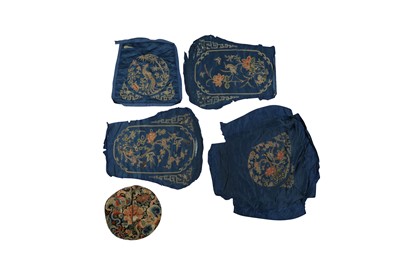 Lot 740 - FIVE CHINESE EMBROIDERED TEXTILES.