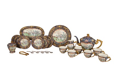 Lot 901 - A CHINESE PAINTED ENAMEL TEA SET.