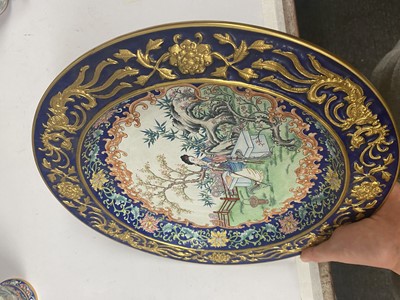 Lot 901 - A CHINESE PAINTED ENAMEL TEA SET.