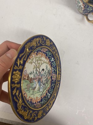 Lot 901 - A CHINESE PAINTED ENAMEL TEA SET.