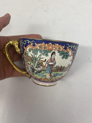 Lot 901 - A CHINESE PAINTED ENAMEL TEA SET.