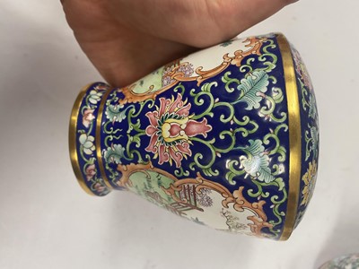 Lot 901 - A CHINESE PAINTED ENAMEL TEA SET.