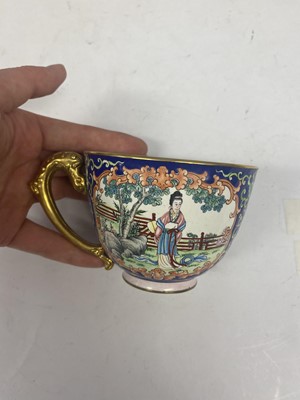 Lot 901 - A CHINESE PAINTED ENAMEL TEA SET.