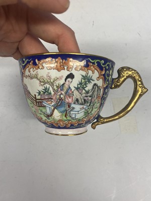 Lot 901 - A CHINESE PAINTED ENAMEL TEA SET.