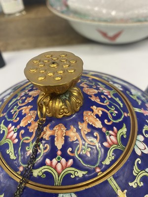 Lot 901 - A CHINESE PAINTED ENAMEL TEA SET.