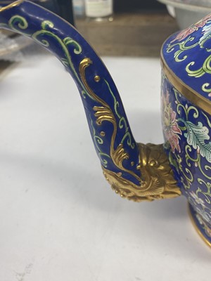 Lot 901 - A CHINESE PAINTED ENAMEL TEA SET.