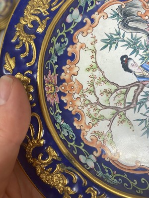 Lot 901 - A CHINESE PAINTED ENAMEL TEA SET.