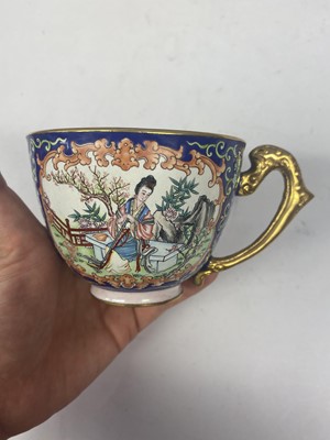 Lot 901 - A CHINESE PAINTED ENAMEL TEA SET.
