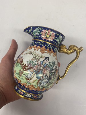 Lot 901 - A CHINESE PAINTED ENAMEL TEA SET.